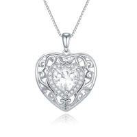wholesale 925 Sterling Silver Heart Celtic Necklace With 12 Birthstone Jewelry Birthday Anniversary Christmas Gifts For Her Wife Girlfriend Mom -color_name:4-Apr-Diamond
