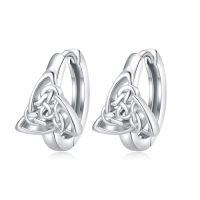 wholesale TOUPOP Celtic Earrings For Women 925 Sterling Silver Triangle Celtic Knot Huggie Hoop Earrings Irish Jewelry Gifts For Women Daughter Her Wife Mom Anniversary Birthday Christmas -style_name:Celtic Triangle Earrings