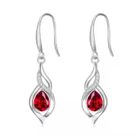 TOUPOP Sterling Silver Infinity Birthstone Earrings Gift for Women-color_name:07-July-Ruby
