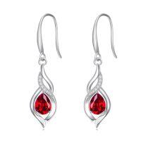 wholesale Infinity Birthstone Earrings For Women 925 Sterling Silver Infinity Love Birthday Jewelry Christmas Gifts For Women Mom Wife Girlfriend -color_name:07-July-Ruby