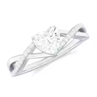 TOUPOP 10k/14k/18k Gold Moissanite Heart Twist Engagement Ring-style_name:B Moissanite Heart Ring