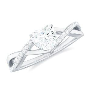 B Moissanite Heart Ring