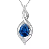 TOUPOP 925 Sterling Silver Teardrop Birthstone Necklace Infinity Love Jewelry Gift-color_name:12-December-Topaz