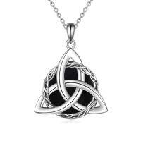 wholesale TOUPOP Christmas Gifts For Women 925 Sterling Silver Celtic Knot Necklace Irish Jewelry Birthday Anniversary Valentine's Day Gifts For Women Wife Girlfriend Her Daughter -style_name:1-Celtic Knot Necklace(Black Onyx)