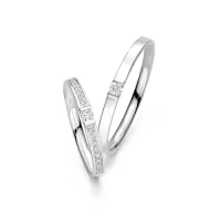 TOUPOP 925 Sterling Silver Diamond Personalized Wedding Band Set For Couples-style_name:C Wedding Ring Set