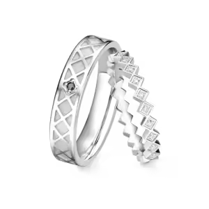 B Wedding Ring Set