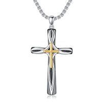wholesale Cross Necklace For Men Women 925 Sterling Silver Celtic/crucifix/nail/fish Hook Cross Pendant With Stainless Steel Chain Faith Jewelry Gift For Father Son Brother Husband -color_name:D-Celtic Cross