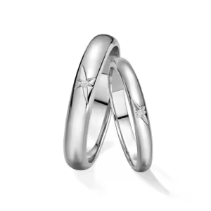 B Wedding Ring Set