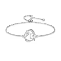 TOUPOP Sterling Silver & Stone Heart Bracelet Love Gifts for Women-style_name:13th