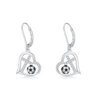 wholesale Sports Earrings For Women 925 Sterling Silver Cross Football/golf/soccer/volleyball/softball Earrings Sports Jewelry Birthday Christmas Gifts For Daughter -style_name:Soccer