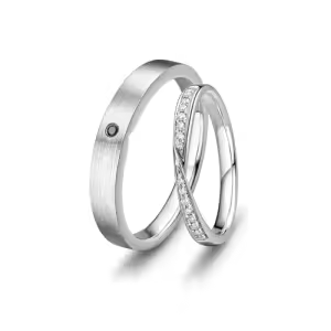 B Wedding Ring Set