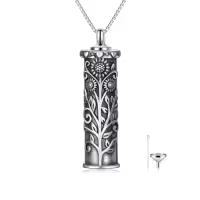 TOUPOP Sterling Silver Rose Sunflower Hummingbird Urn Pendant Cremation Jewelry-style_name:3-Sunflower