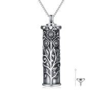 wholesale TOUPOP Bar Urn Necklace For Ahes Sterling Sliver Retro Hummingbird/rose/sunflower Urn Pendant Cremation Jewelry For Ashes Memory Keepsake Gifts Jewelry For Women Men -style_name:3-Sunflower