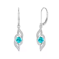 TOUPOP Sterling Silver Infinity Birthstone Earrings for Women-color_name:12-Dec.-Topaz