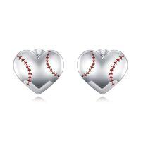 wholesale Sports Stud Earrings 925 Sterling Silver Tennis, Baseball, Volleyball, Soccer, Basketball, Football, Softball, Hockey Earrings Dangling Earrings For Women Men Player Fan Gifts -style_name:05-Baseball