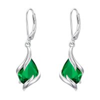 wholesale Birthstone Earrings For Women 925 Sterling Silver Teardrop Dangle Earrings Fine Jewelry Birthday Christmas Gifts For Women Her Wife Girlfriend -color_name:05-May-Emerald