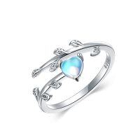wholesale Ring For Women 925 Sterling Silver Ring Jewelry Christmas Gifts For Women Wife Girlfriend Her -style_name:1-Moonstone Open Ring Size 7