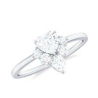 wholesale TOUPOP Personalized Moissanite Wedding Engagement Ring For Her 925 Sterling Silver/10k/14k/18k Solid Gold D Color Vvs1 Clarity Moissanite Rings For Women Anniversary Valentines Day Gifts For Wife Mom -style_name:G Moissanite Heart Ring