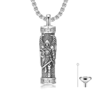 TOUPOP 925 Silver Stone Saint Urn Cremation Ashes Memorial Necklace-style_name:A00-St Michael