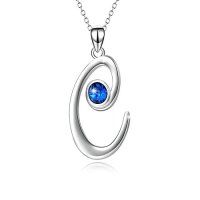 wholesale TOUPOP Christmas & Birthday Gifts: Initial Necklaces - 925 Sterling Silver Letter Pendants With Birthstone A-z -color_name:C-Calling you because I miss you