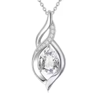 TOUPOP 925 Sterling Silver Teardrop Birthstone Infinity Necklace-color_name:04-April-Simulated Diamond