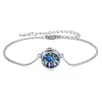 TOUPOP Sterling Silver Stone Keepsake Urn Bracelets For Ashes-color_name:2-Abalone Shell Mountain Range