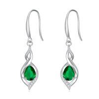wholesale Birthstone Earrings For Women 925 Sterling Silver Infinity Love Jewelry Birthday Christmas Gifts For Women Mom Wife Girlfriend -color_name:05-May-Emerald
