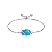 wholesale Bracelet For Women 925 Sterling Silver Dainty Simple Gemstone Link Bracelet Fine Jewelry Birthday Christmas Gifts For Women Her Mom (fully Adjustable To 9 Inches) -color_name:A-Turquoise-December
