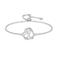 TOUPOP 925 Sterling Silver Heart Initial Double Heart Bracelet Birthday Christmas Jewelry Gifts-style_name:Initial R
