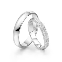 TOUPOP 10k Gold Moissanite Wedding Rings Set For Couples-style_name:A Wedding Ring Set
