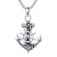 wholesale Anchor Necklace 925 Sterling Silver Anchor Pendant Ocean Sailor Necklace Navy Pendant Christmas Fathers Day Birthday Gifts For Men -style_name:Anchor I