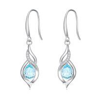 wholesale Infinity Birthstone Earrings For Women 925 Sterling Silver Infinity Love Birthday Jewelry Christmas Gifts For Women Mom Wife Girlfriend -color_name:03-March-Aquamarine
