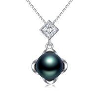 wholesale Black Pearl Celtic Necklace Sterling Silver Black Freshwater Pearl Celtic Knot Pendant Necklace Anniversary Jewelry Christmas Birthday Gifts For Women Mom Wife Her -style_name:Four Leaf Clover Celtic