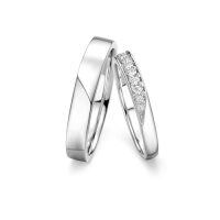 wholesale TOUPOP Wedding Ring Set For Him And Her Personalized Moissanite Wedding Rings Set For Couples 925 Sterling Silver/10k/14k/18k Gold Anniversary Valentine's Day Gift -style_name:A Wedding Ring Set