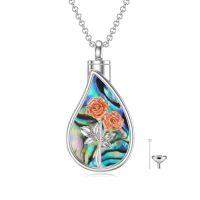 wholesale TOUPOP Teardrop Cremation Jewelry For Ashes Sterling Silver 12 Month Birth Flower Urn Necklace W/funnel Filler Memorial Keepsake Jewelry For Women -style_name:6-June