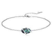 wholesale Anklet For Women 925 Sterling Silver Dainty Gemstone Ankle Bracelet Beach Fine Jewelry Summer Christmas Gifts For Women Her -color_name:Abalone Shell