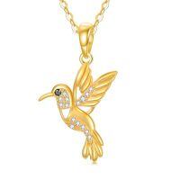 TOUPOP 14K Gold & Stone Animal Necklaces for Women-style_name:Hummingbird Necklace-B