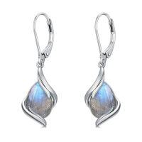 wholesale Teardrop Earrings For Women 925 Sterling Silver Gemstone Dangle Earrings Fine Jewelry Birthday Christmas Gifts For Women Mom -color_name:Labradorite