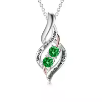 TOUPOP Sterling Silver Sister Necklace Fashion Jewelry Gifts For Women-style_name:05-May-Always My Sister Forever My Friend
