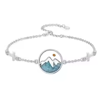TOUPOP 925 Sterling Silver Mountain Turquoise Mustard Seed Bracelet-style_name:3-Mustard Seed Bracelet