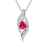 wholesale Birthstone Infinity Necklace For Women S925 Sterling Silver Infinity Love Jewelry Birthday Anniversary Christmas Gifts For Her Girlfriend Wife -color_name:07-July-Ruby