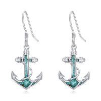 wholesale Ocean Earrings 925 Sterling Silver Turquoise Sea Animal Dangle Drop Earrings Beach Themed Jewelry Gifts For Women -style_name:Anchor