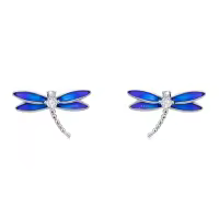 TOUPOP 925 Sterling Silver Stone Stud Earrings For Women-style_name:Dragonfly Earrings