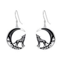 wholesale TOUPOP Sterling Silver Bat/cat/spider/ghost Pumpkin/wolf Earrings For Women Halloween Dangle Drop Moon Earrings Anniversary Birthday Gothic Jewelry Gift For Her Mom Daughter Girlfriend Siter -style_name:Wolf