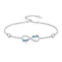 wholesale Animal Infinity Bracelet For Women 925 Sterling Silver Butterfly/dragonfly/dolphin/sea Turtle Bracelet Adjustable Infinity Jewelry Christmas Gifts For Women -style_name:Dragonfly