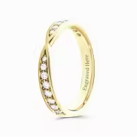 TOUPOP 10k 14k 18k Gold Moissanite Women's Eternity Wedding Band Ring-style_name:C Gold RIng
