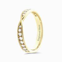 wholesale TOUPOP Personalized 10k 14k 18k Solid Gold Moissanite Engagement Band For Women Lad Created Diamond Wedding Eternity Ring For Her Engraved Promise Ring Gift For Christmas Anniversary -style_name:C Gold RIng