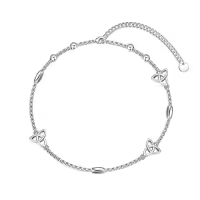 TOUPOP Sterling Silver Beaded Celtic Infinity Butterfly Anklet-style_name:Celtic Knot Anklet