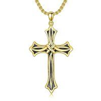 wholesale Cross Necklace For Men Women 925 Sterling Silver Celtic/crucifix/nail/fish Hook Cross Pendant With Stainless Steel Chain Faith Jewelry Gift For Father Son Brother Husband -color_name:A03-Celtic Cross Gold
