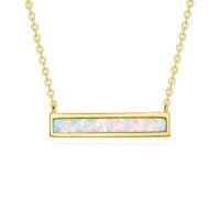 TOUPOP 14K Gold & Stone Bar Choker Necklace for Women-style_name:Opal